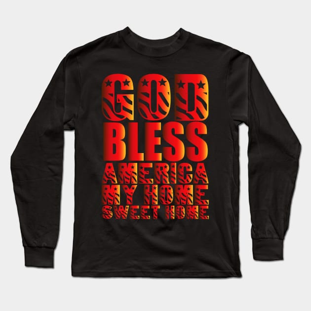 GOD BLESS AMERICA Long Sleeve T-Shirt by Plushism